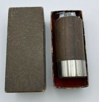 Ronson Norseman Metal Wood Table Cigarette Lighter Collectible Vintage W Box