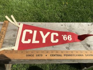 Antique / Vintage Pennant / Banner,  C L Y C 66,  Red Fabric