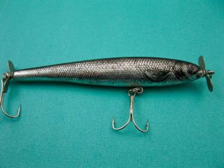 Vintage Bagley Twin Spin Minnow - Black On Silver Foil - Unfished - Florida