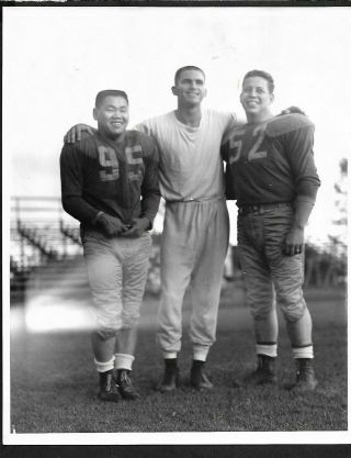 Vintage Cfl Football Edmonton Eskimos B&w Photo: Normie Kwong,  Don Getty,  Morris