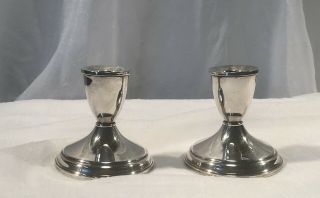 Vintage Exquisite 3 1/4” Weighted Sterling Silver Candle Stick Holders Pat Pens