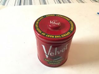 Vintage Velvet 14 Oz.  Pipe & Cigarette Tobacco Tin