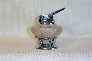 Vintage Ronson Marble And Chrome Cigarette Table Lighter
