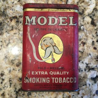 Vintage United States Tobacco Co.  Model Extra Quality Smoking Tobacco Tin 4.  5 "