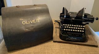 Antique Oliver No.  3 Batwing Typewriter Serial 87346 W/ Case,  Vintage