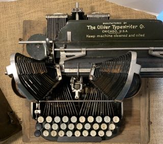 Antique Oliver No.  3 Batwing Typewriter Serial 87346 W/ Case,  Vintage 2