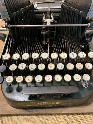 Antique Oliver No.  3 Batwing Typewriter Serial 87346 W/ Case,  Vintage 3