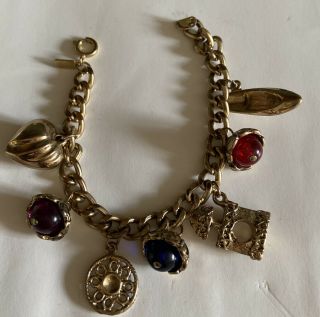 Vintage Gold Plated Charm Bracelet