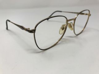 Authentic Dana Kaye Eyeglass Frame 117 Gold Black Vintage 54 - 17 - 135 Round Gc69