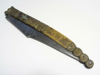 Antique Spanish Navaja Large Folding Knife 18th - 19th Century French Old Spain