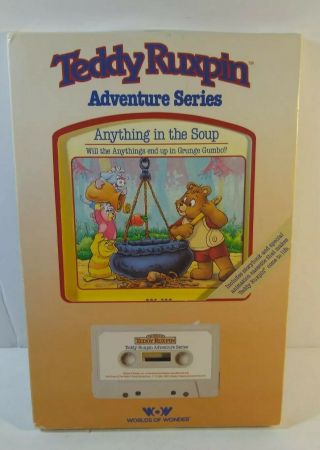 Vintage Teddy Ruxpin Anything In The Soup Book & Cassette