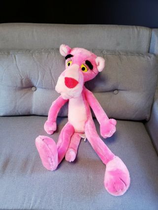 Vintage 1980 Wire Bendable Pink Panther Plush Stuffed Animal Mighty Star 25 "