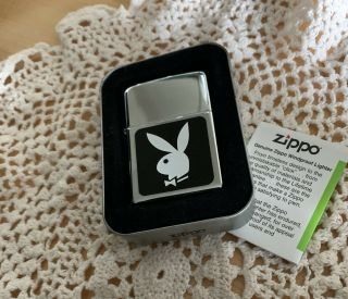 Zippo,  Playboy Bunny Logo,  Black Matte Finish Lighter.
