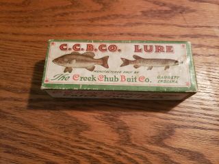 Vintage Creek Chub Bait Co.  Wood Injured Minnow No.  1617 W Box