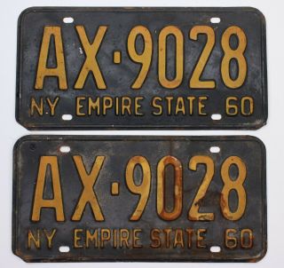 Vintage Plates - 1960 Antique York State License Plate Pair