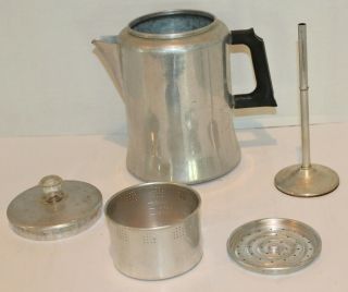 Vintage Mirro Aluminum Percolator 8 Cup Coffee Pot No 492m - Complete - Usa