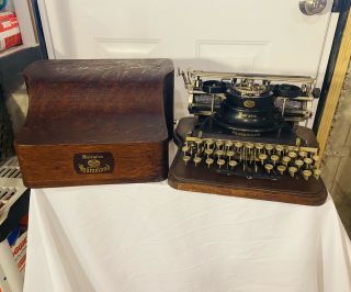 Antique Hammond Multiplex Typewrirer W/ Complete Wood Case