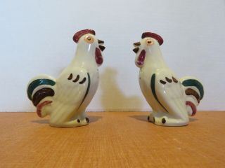 Vintage Shawnee Pottery Chanticleer Chicken Rooster Salt & Pepper Shaker Set