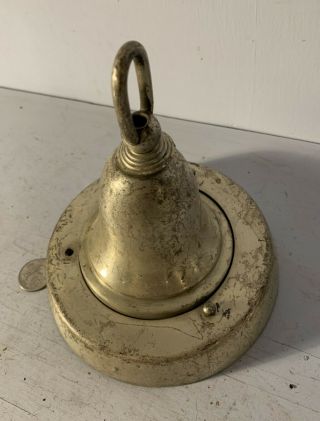 Antique Vtg Unusual 2 Part Silver Plated Brass Chandelier Light Fixture Canopy