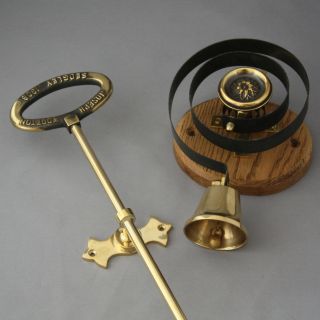 Brass Front Door Bell Pull & Bell