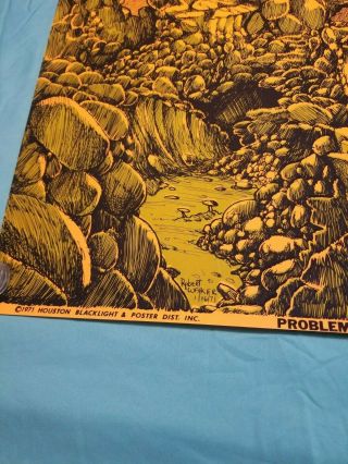 houston blacklight poster.  Vintage.  Problems.  1971 2