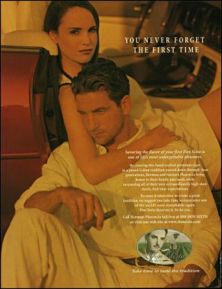 1997 Couple Lounging Don Sixto Cigars The First Time Retro Photo Print Ad Ads40