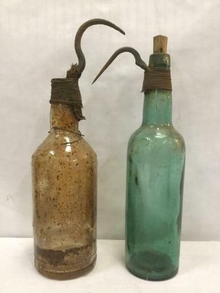Rare Antique Logging Blue Oil Bottle Hook Axe Crosscut Saw Logger Tools (2)