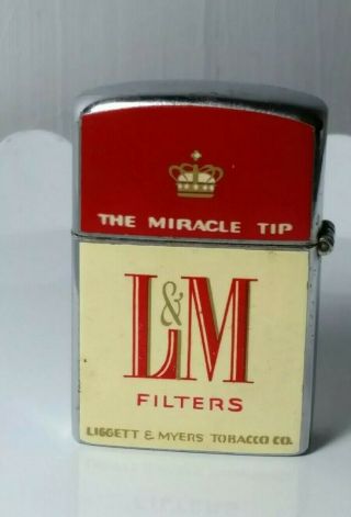 Vintage Work Collectible Lighter Advertising Continental L&m Filter Miracle Tip