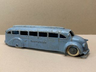 Vintage Tootsie Toy Diecast Metal Greyhound Bus 5.  75” Antique 1930’s - 1940’s Blue