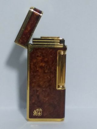 Vintage Colibri Burlwood Gold Tone Lighter [not Working]