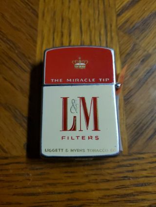 Wick Vintage Continental L&m Cigarette Advertisement Lighter