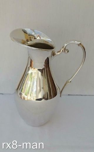 Vintage Large Heavy Solid Sterling Silver Jug 307g 7 1/2 " High Mexico