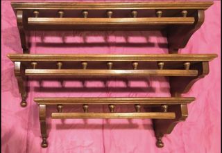Vtg Set Of Ethan Allen Maple Heirloom Shelf W Spindle Rail And Plate Groove