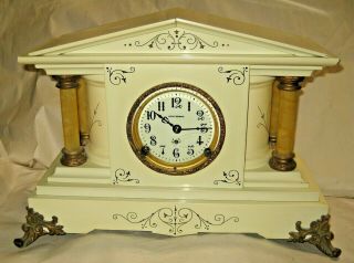 Antique Seth Thomas 8 Day Chime White Adamantine " Sucile " Mantel Clock