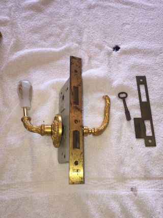 Sherle Wagner 22k Gold Plated Brass Locking Door Knob Set