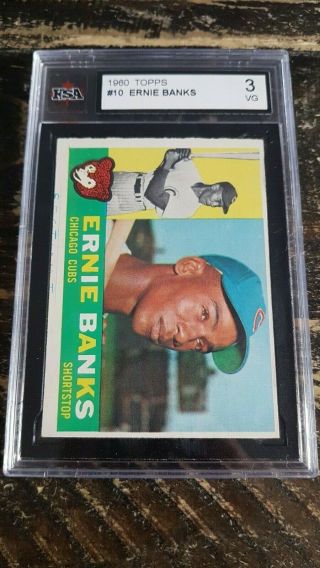1960 Topps Ernie Banks 10 Ksa 3 Vg Vintage Baseball Card