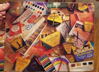 Vintage Springbok 500 Piece Jigsaw Puzzle Crayola School Days 1994 Complete