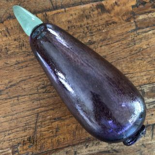 Vintage Kosta Boda Signed G.  Sahlin Art Glass Eggplant -
