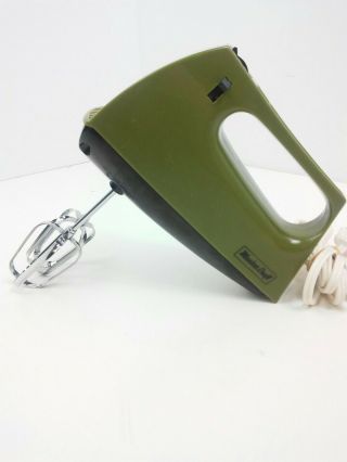 Vintage Retro Olive Green Master Kraft Custom Handheld Hand Mixer Blender Beater