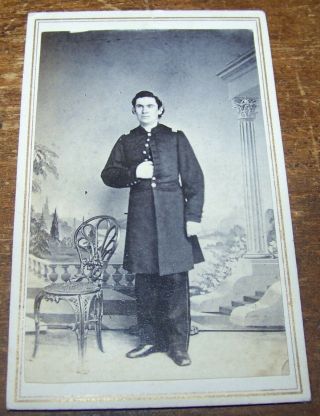 1863 Antique Captain Michael Mccaffrey Civil War Officer Cdv Photo 48th Ohio Inf