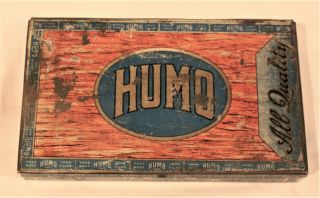 Vintage Humo Mild & Sweet Cigar Advertising Tin Ohio - Factory 129 11th Dist.