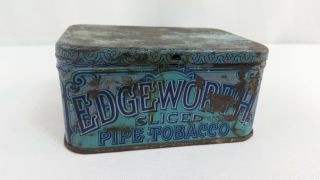 Vintage Edgeworth Sliced Pipe Tobacco Tin Can Empty Container Collectible