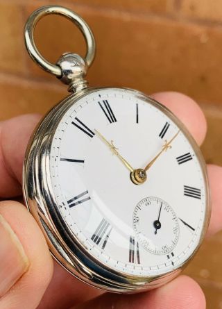 A Gents Fine Quality Antique Solid Silver Early Dundee Fusee Pocket Watch 1862.