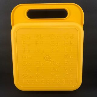 Tupperware Vintage Kids Yellow Stencil Art Box School Supply Carrying Case 1408