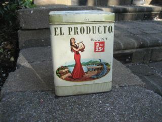 Vintage El Producto Cigar Blunt Tobacco Tin.  Peacock Graphics