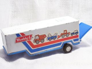 Vtg Buddy L Toy Trailer,  Only,  No Cab Pressed Steel,  Decals,  Back Door,  Hauling