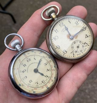 2 Gents Vintage Open Face Pocket Watches,  Issues As Seen.