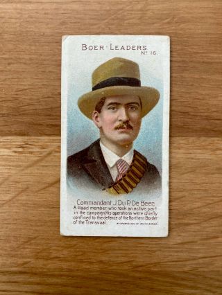 Rare Taddy Boer Leaders Cigarette Card 1901 No.  16 Cat Price £28 J Du P De Been