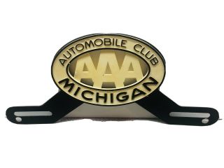 Vintage License Plate Toppers Aaa Auto Club Of Michigan.  Rat Rod.