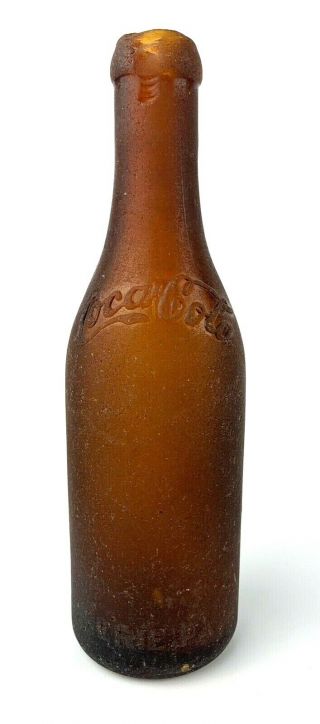 Vintage Coca Cola Glass Bottle Bottling Co.  Erie,  Pa Brown Glass